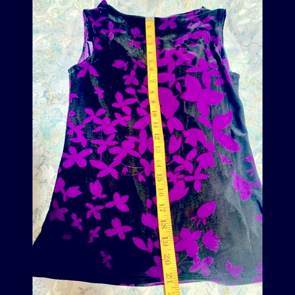 Beechers Brook Blouse Black with Purple flowers (Medium) - Picture 3 of 4